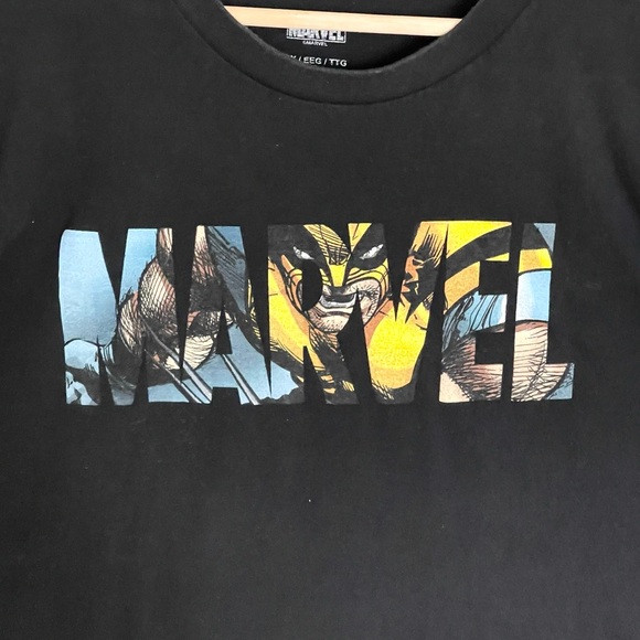 Vintage 90s Y2K Marvel Wolverine Logo Fill Black T Shirt Adult size 2XL - Picture 4 of 8